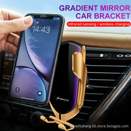 2 in 1 Universal Wireless Car Charger Phone Holder, 10W Fast Qi Charging for iPhone Samsung Galaxy